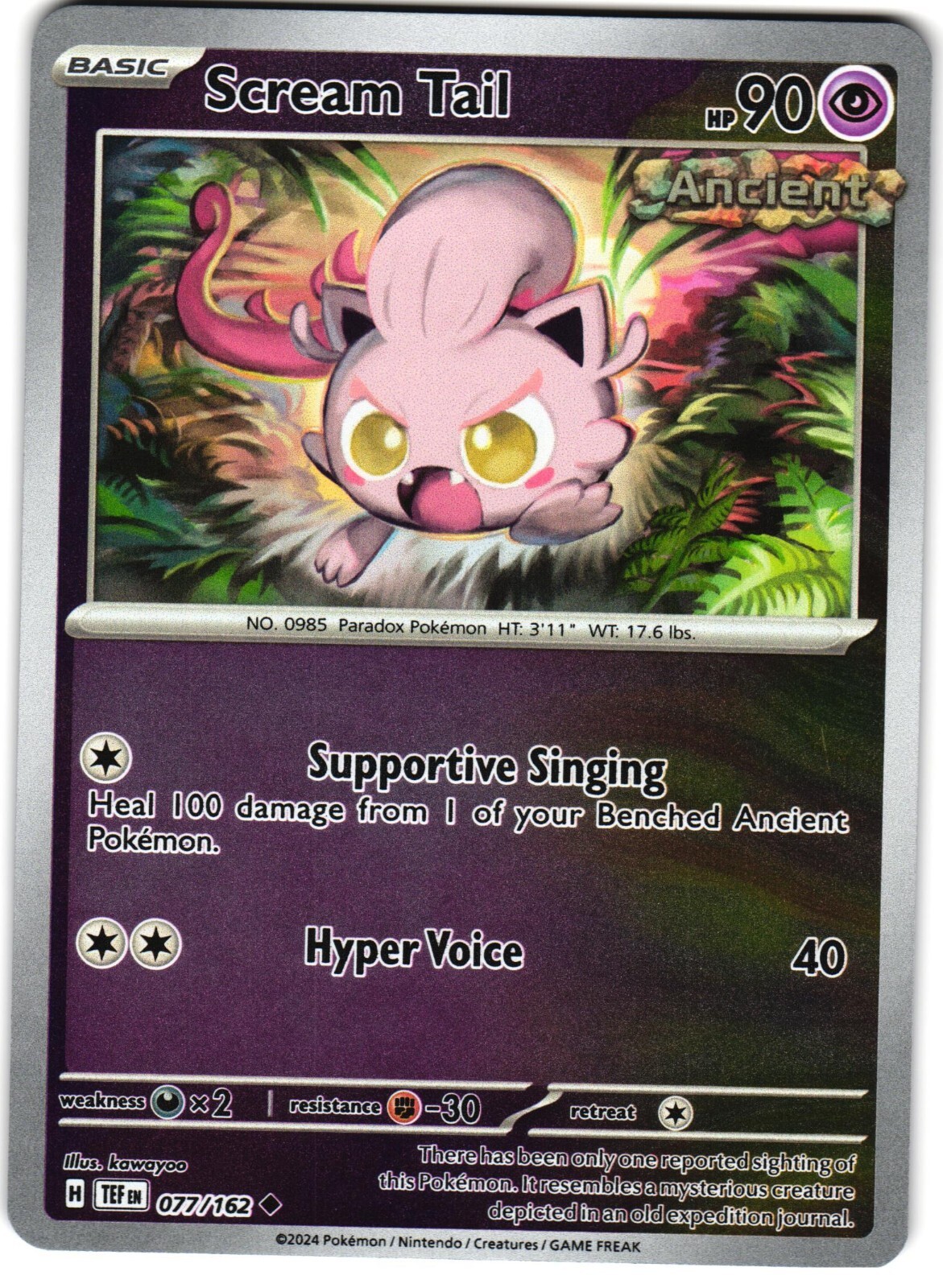 Scream Tail Reverse Holo 77/162 Pokemon SV: Temporal Forces