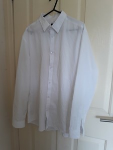 h&m mens white dress shirt