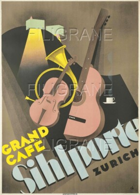 Poster Publicitaire Cafés Bernard - Affiche Vintage 50x70cm - Haute Qualité - Papier