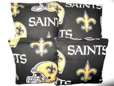 NEW ORLEANS SAINTS 4 CORNHOLE BEAN BAG CAMPING TRAVEL