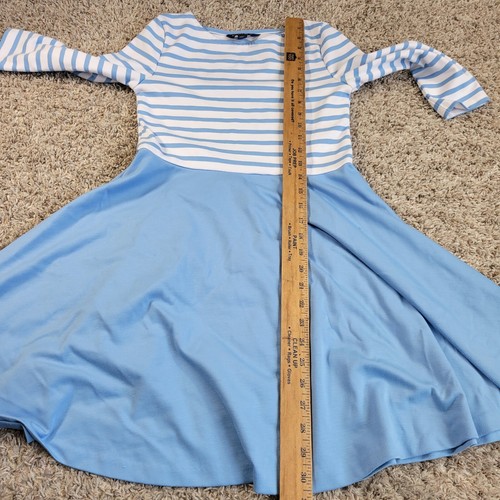 Polo Ralph Lauren Dress Girls Large Blue White Long Sleeve Striped No Belt - Picture 7 of 11