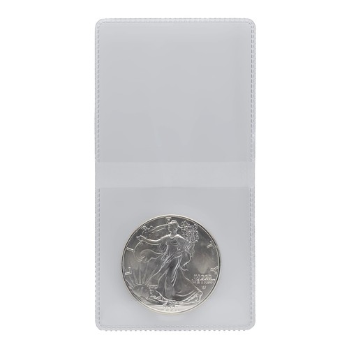 1000 2,5x2,5 Doppeltasche Vinyl Münzhalter Klar Kunststoff Flip Safe PVC Frei Bu - Bild 5 von 5