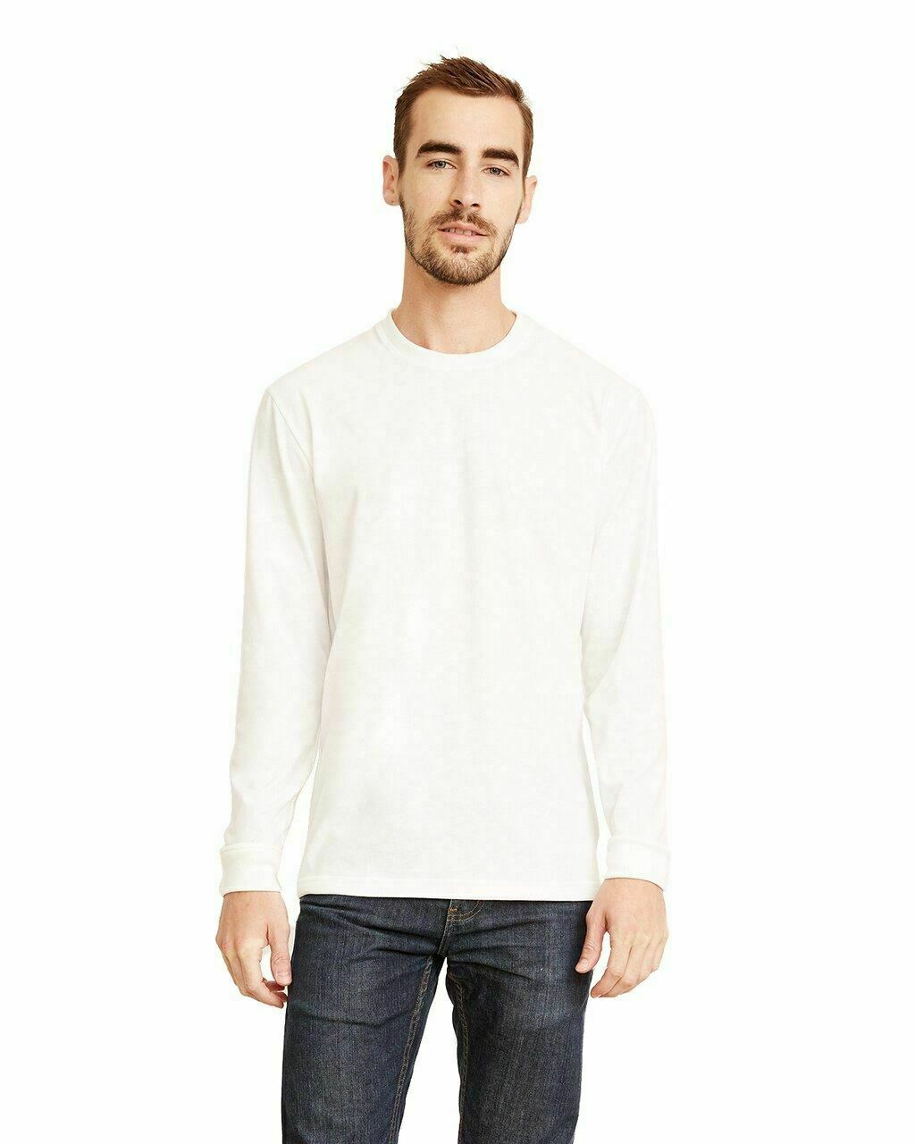 Unisex Sueded Long-Sleeve Crewneck Shirt - 60% Cotton/40% Polyester, Sizes Up To 2XL, Royal Color