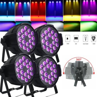 270W Par Can Stage Lighting RGBW Beam 18LED DMX512 DJ Disco Party Show Bar Light