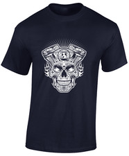 Skull Engine Motorbike Motorcycle Biker Top Classic Unisex T-Shirt