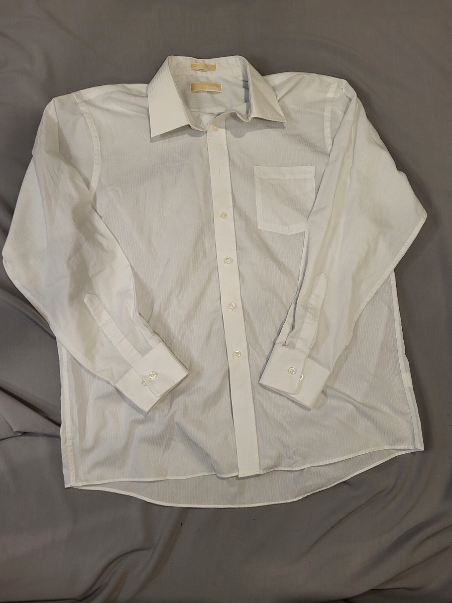 【送料&関税込】Michael Kors Buttoned Long-sleeved Oversized Michael Kors White Long Sleeve Button Down Shirt Mens Size