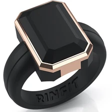 NEW! Oversized Metal Framed Emerald Collection by Rinfit - Silicone Rings Women
