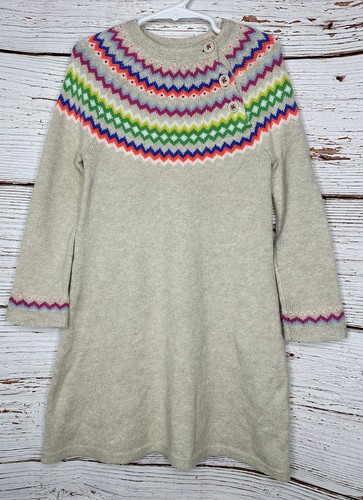 MINI BODEN Fair Isle Sweater Dress Girls 6-7 Years Fall Dress EUC