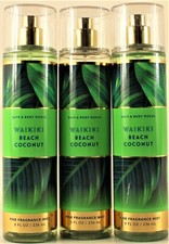 QTY 3 - Bath  Body Works WAIKIKI BEACH COCONUT Fine Body Mist Spray 8Oz