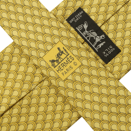 100% Auth HERMES TIE Silk Necktie Mens CLASSIC GEOMETRIC ARCHES Pattern 7971 - Picture 2 of 4