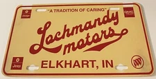 Lachmandy Motors Dodge GMC Dealership Booster License Plate Elkhart PLASTIC