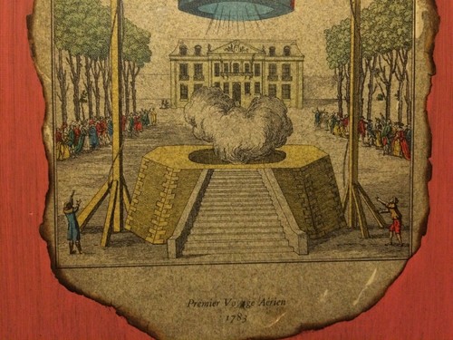 Vintage Luftballon Technologie Farbradierungen hängende Holztafeln (2) B14 - Bild 6 von 12