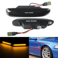 2x Smoke LED Seitenblinker Blinker Schwarz für BMW 3er Limo/Touring E46 1999-03