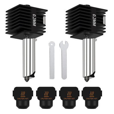 2pc 0.2mm Hardened Steel Hotend Nozzle for Bambu Lab A1 Mini A1 3D Printer Updat