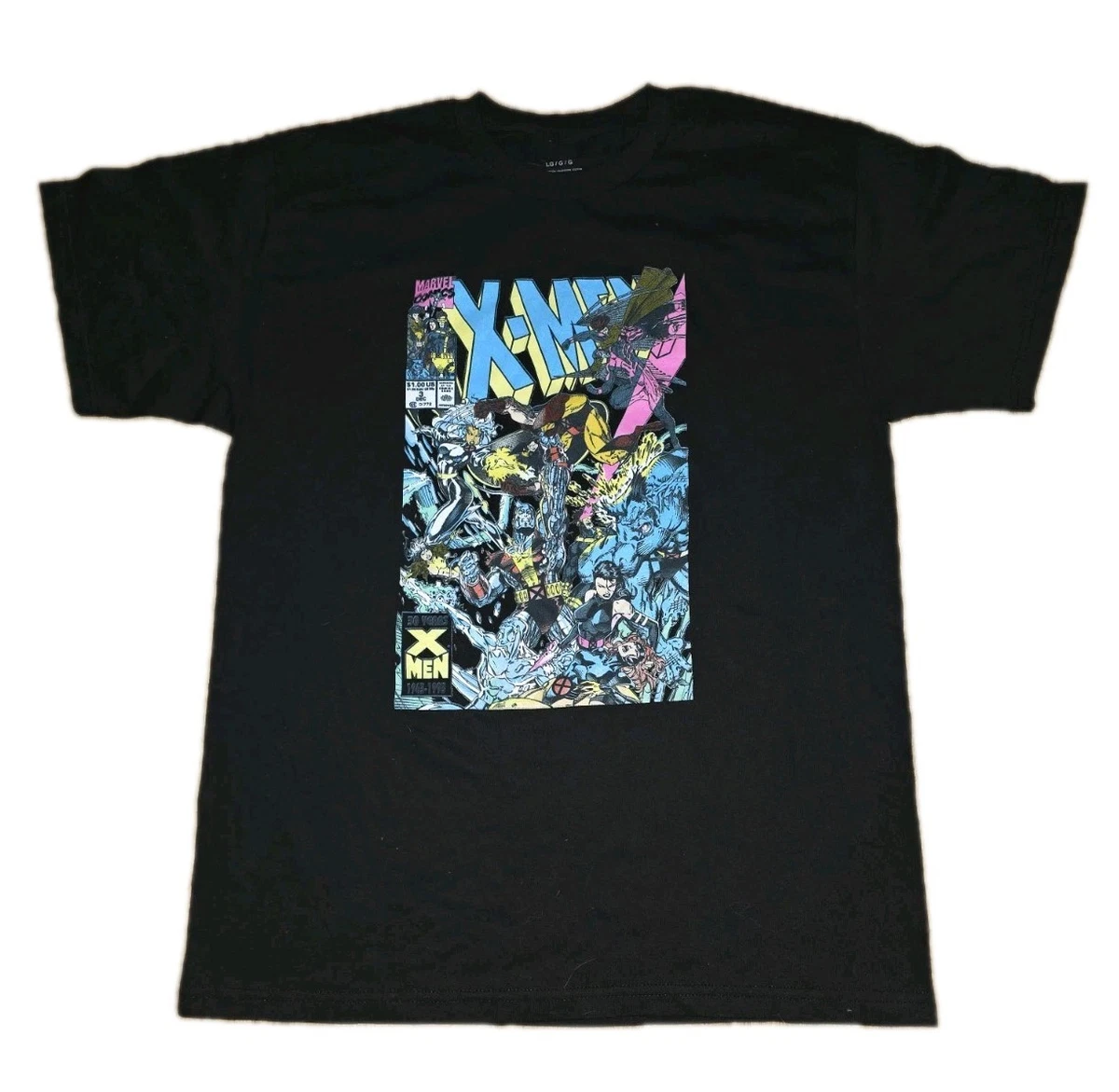T-shirt Marvel X-Men Wolverine Deadpool – Noir – Taille L – 100% Coton – Style Années 90