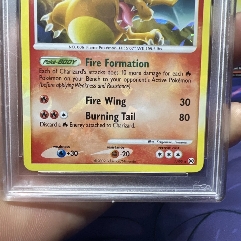 2009 POKEMON PLATINUM ARCEUS 1/99 CHARIZARD CRACKED ICE PSA 8 Holo Bleed🔥 - Image 3 of 3