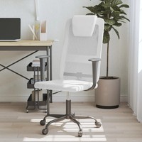 BüRostuhl HöHenverstellbar Weiß Netzstoff Kunstleder Ergonomisch