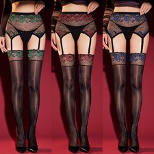 Suspender Horse Oil Stockings With Garter Belt Thigh High Ultra-thin Pantyhose