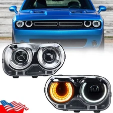 For Dodge Challenger 2015-21 2022 Halogen W/LED DRL Projector Headlight Headlamp