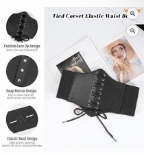 New Corset Black Lace Up Wide Belt Leather Slimming Body Belts for Women Elastic