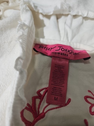 Betsey Johnson Intimates Robe Womens Medium White Ivory Belted Hooded Terry - Picture 8 of 13