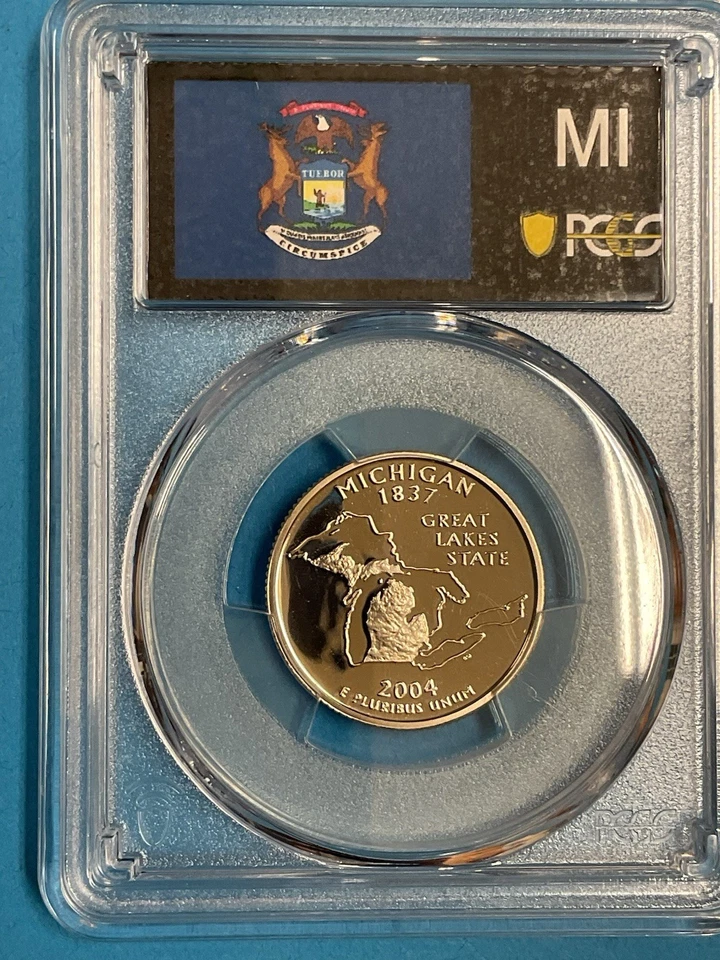 3-Coins 25c/25c/25c State Quarters PCGS PR69DCAM 2004S MI/2006S NE/2009S GUAM - Image 2 of 4