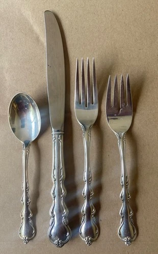 International Angelique Pattern Sterling Silver Four Piece Place Setting