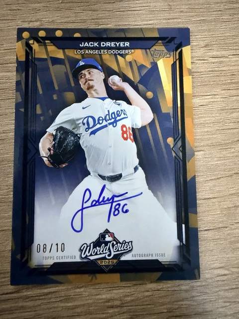 Jack Dreyer 2026 Topps Serie 2 Baseball World Series Champion Autogramm schwarz 8/10