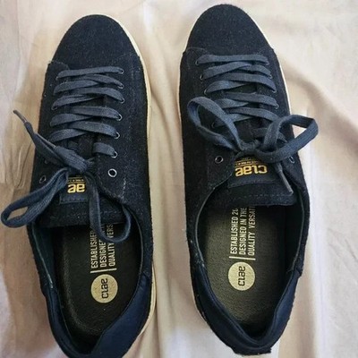 Clae Navy Blue Wool Sneakers Size 10