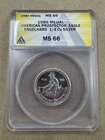 1985 1/4 oz Engelhard Prospector ANACS MS66 Only 25K Made High Grade