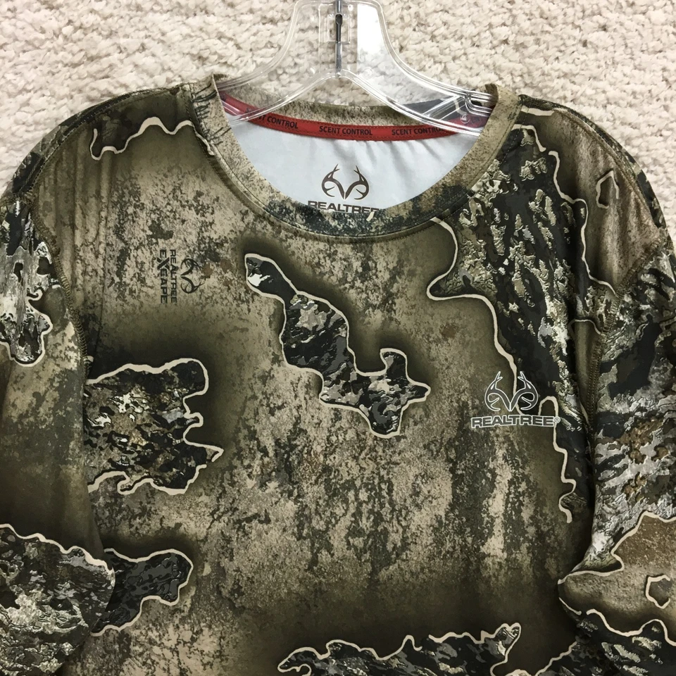 Realtree Shirt Large Adult Green Camouflage Long Sleeve Hunting Outdoor Mens L - Image 2 of 4