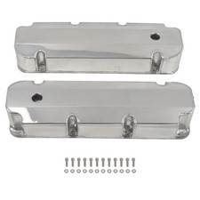 Aluminum Polished Silver Fabricated Valve Covers With Hole For Bbf Ford 429-460 Aluminum Polished Silver Fabricated Valve Covers With Hole For Bbf Ford 429-460