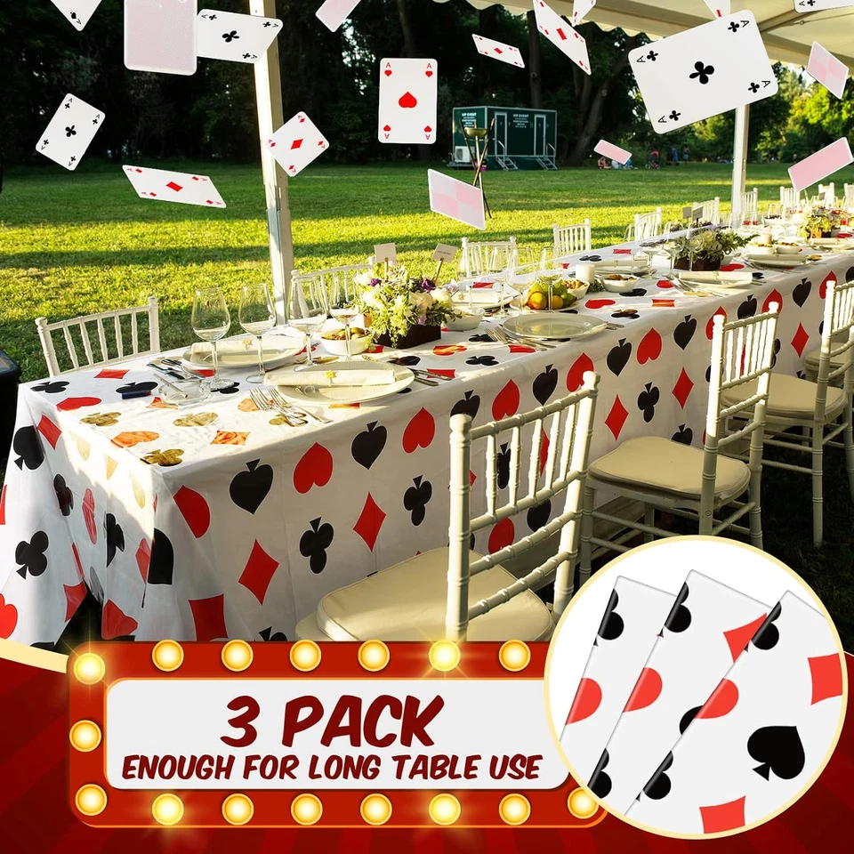 Mesa de póquer desechable de plástico para decoraciones de fiesta con tema de casino C Foto 4 de 4