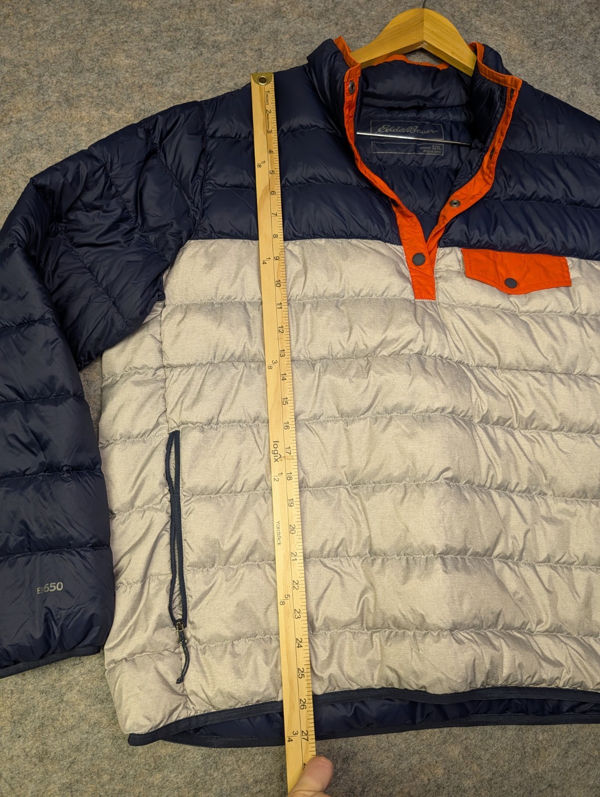 Eddie Bauer Stratuslite Jacket Womens T2XL 650 Down Fill 1/4 Snap Pullover Warm image 8