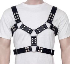 Mens Leather Body Harness Belt Gay Chest Shoulder Strap Belt Clubwear Costume US