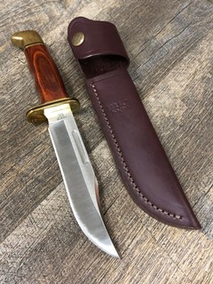 MINT 2013 Buck 119 Rosewood Handle Hunting Knife w/ Burgundy Leather Sheath