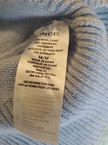 Vince. Damen Kaschmir Wolle Langarm Pullover Pulli Oberteil blau Größe Medium gebraucht, in einwandfreiem Zustand - Bild 9 von 11