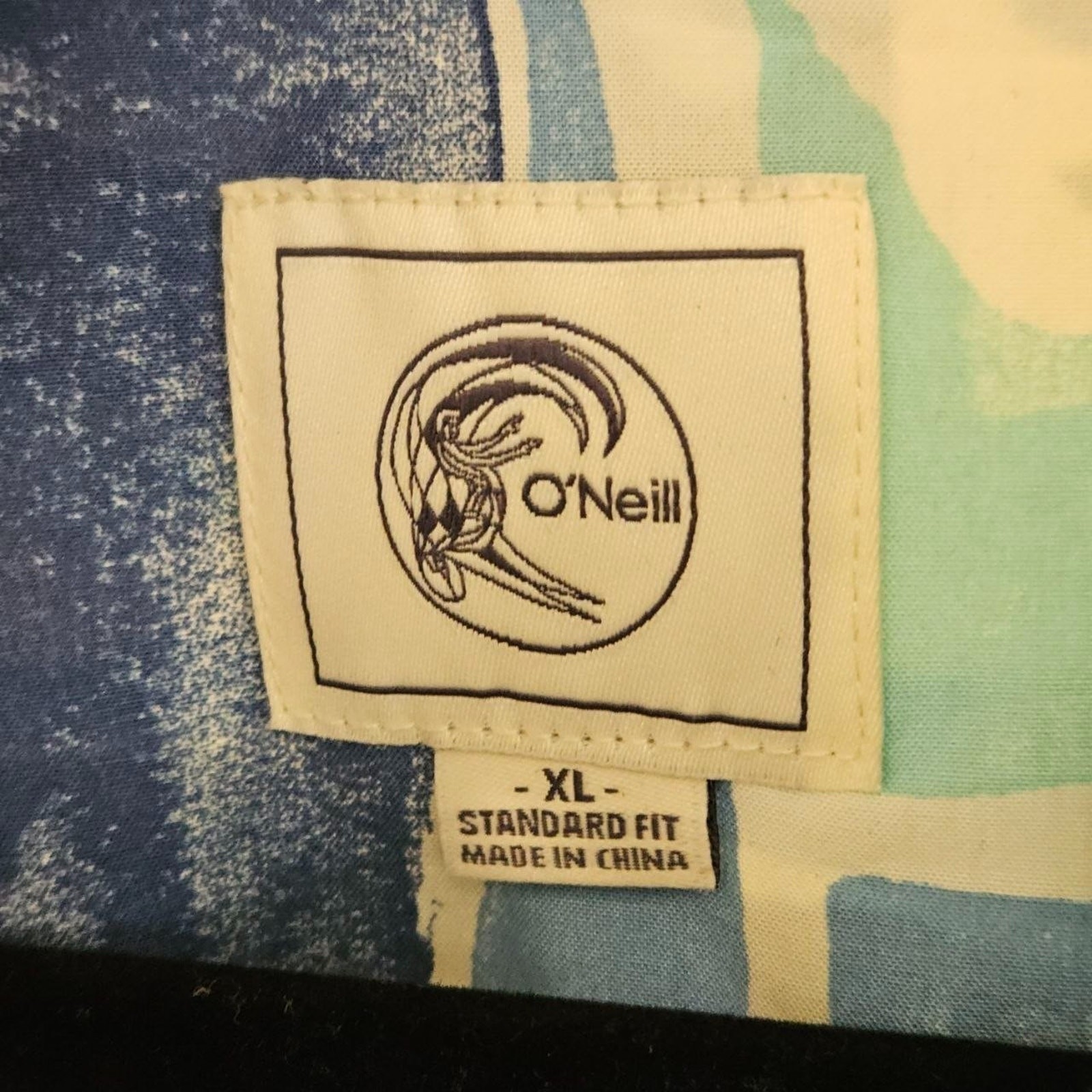 O'Neill Shirt Mens XL Blue Abstract Hawaiian Button Up Short Sleeve Surf Beach image 2