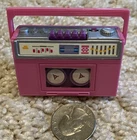 VTG Barbie doll Action Accents Boombox Cassette Wind Up Toy 1980s pink WORKS EUC