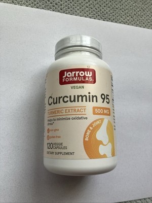 JARROW Formulas Curcumin 95 Tumeric Extract 120  Vegan Capsules Expires 7/27