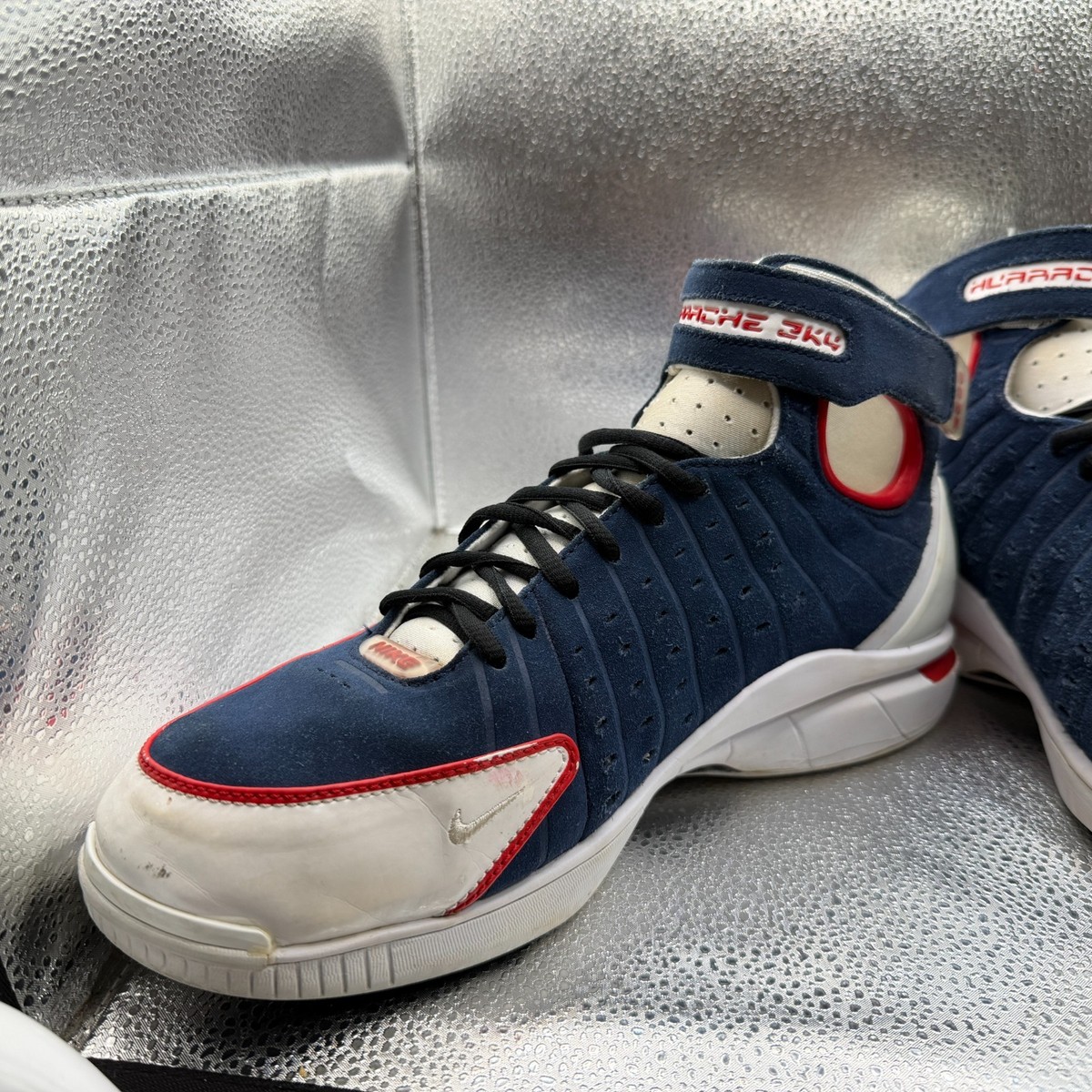 Size 11.5 Nike Air Zoom Huarache 2K4 Olympics Navy White Mens