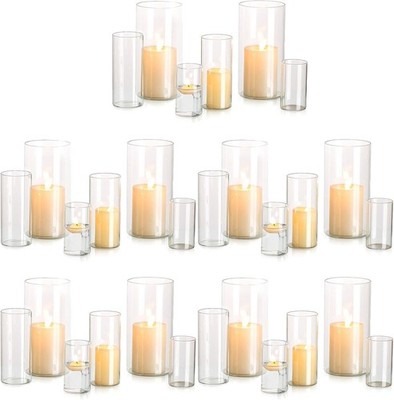 Glas Kerzenhalter Set 3 Größen 85x20 65x15