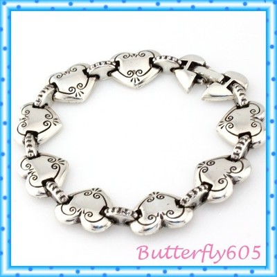 Brighton Cafe Au Lait Retired Silver Heart Fold Over Bracelet
