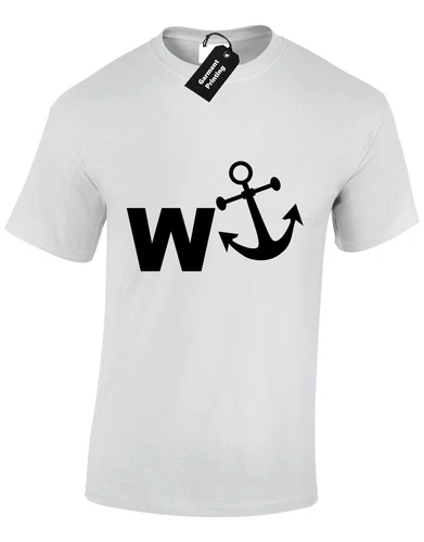 W Anchor Funny Rude New Design Gift Joke Cool Unisex T-Shirt - Picture 9 of 9