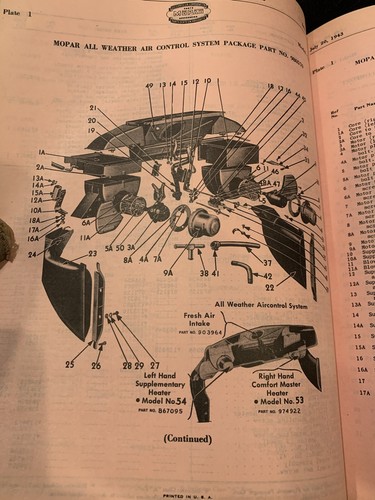 1942 Plymouth P14 passenger car Parts List issued July, 1943 - Picture 4 of 12