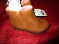 Cat  Jack Girls Brown Faux Leather Zip Up Fashion Ankle Boots US Size 8