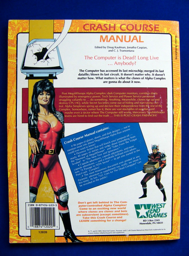 Crash Course Manual - Paranoia RPG - West End Games - Good - Picture 2 of 2