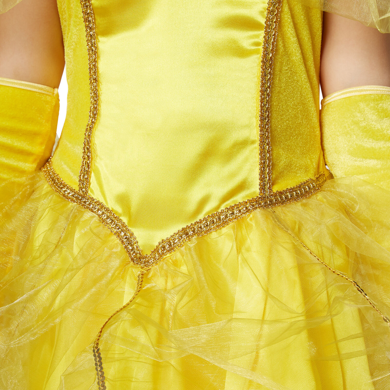 Mädchenkostüm Prinzessin Belle Kleid Gelb Film Königin Cosplay Karneval Party