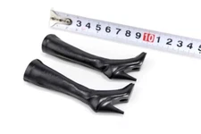 1/6 Scale Female Black High Heels Over Knee Boots For 12" Action Figure Body