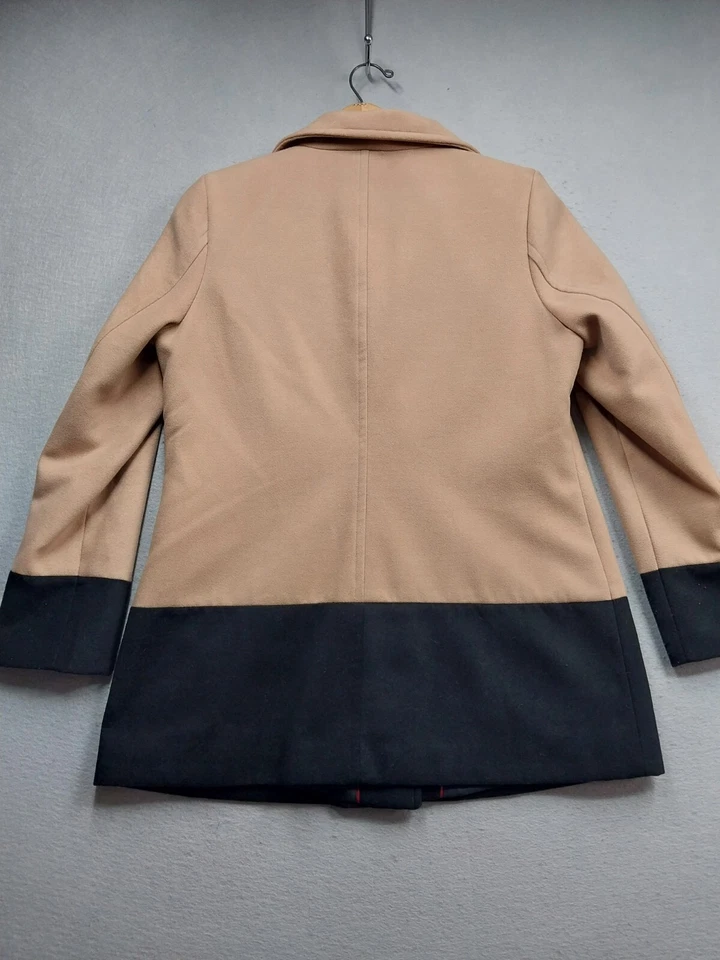 Metaphore 夹克 Womesn 大号棕褐色黑色全拉链衬里摩托外套 — 第 2/4 张图片